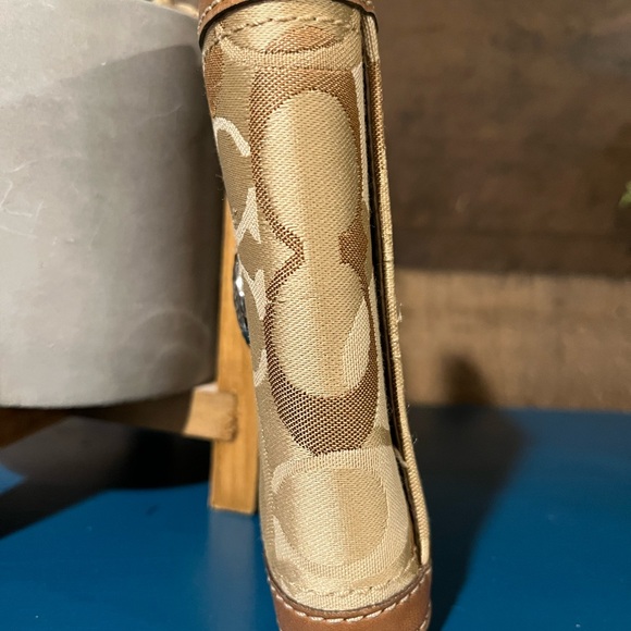 Coach Wallet Brown Signature C Small Compact Y2K - Picture 4 of 9